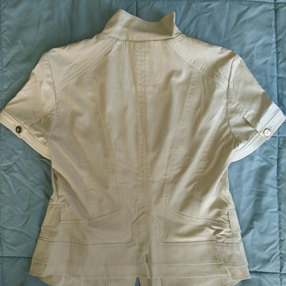 AB.PLUS Off-White Short-Sleeve Jacket Size S - Picture 6 of 7